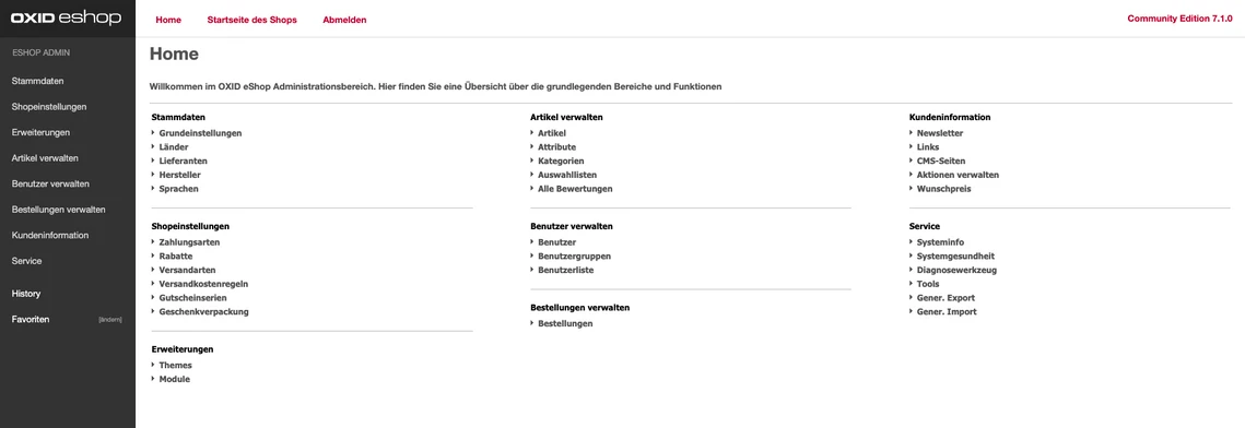 Anmeldung am Adminstrationsbereich